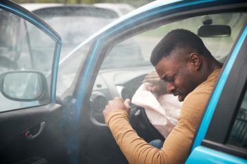 Male motorist injured In car crash with airbag deployed