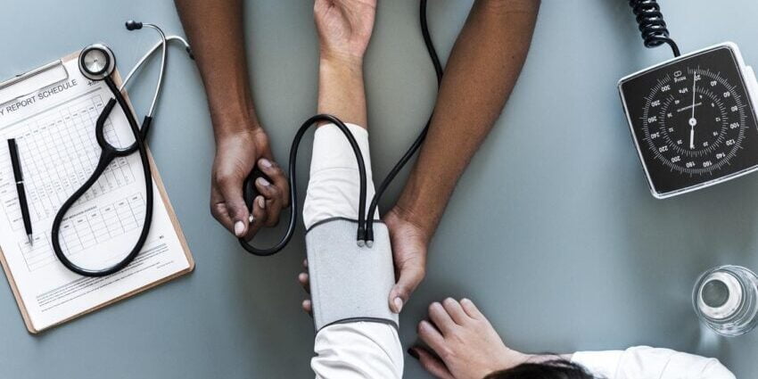 Doctor performing tests