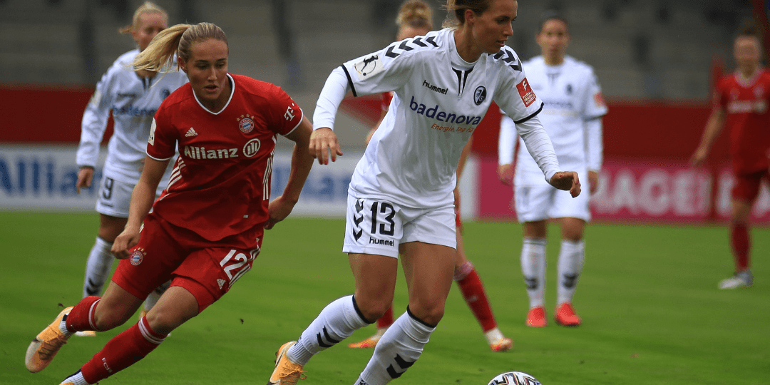 Women playing soccer